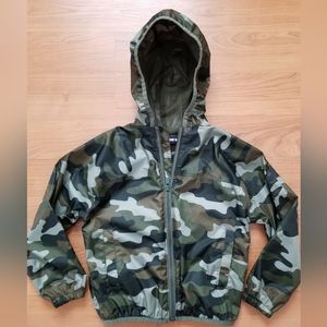 New Lands'end boy Waterproof Hooded Packable rain Jacket  Size S4